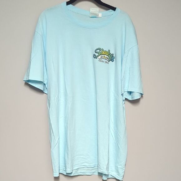 Blue Short Sleeve Tee with Graphic Detail - Picture 1 of 5